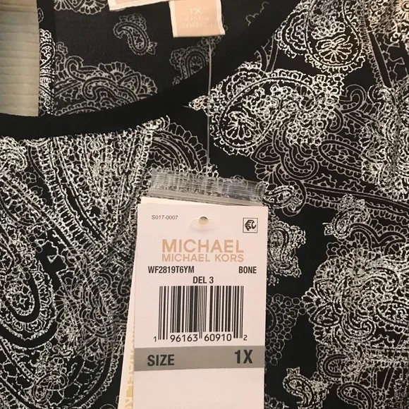 Michael Kors Paisly Dress with long sleeves, elastic waist & layered. New w/Tags - Picture 8 of 11